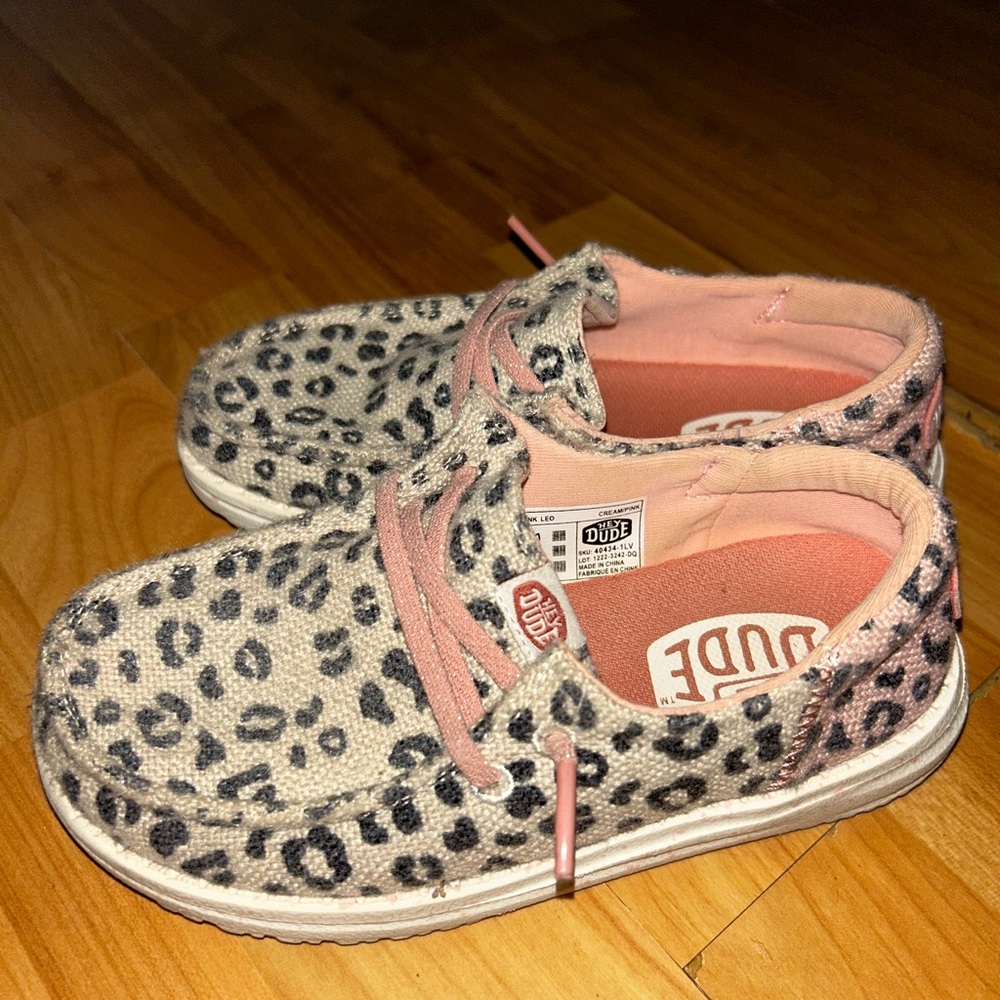 Hey Dude Kids Sneakers with Leopard and Pink Accents
